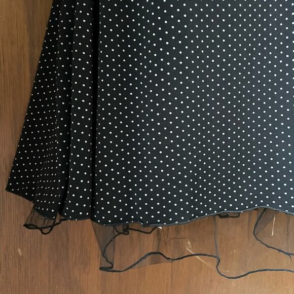 Y2k Black and White Polka Dot Halter Dress - Picture 3 of 7